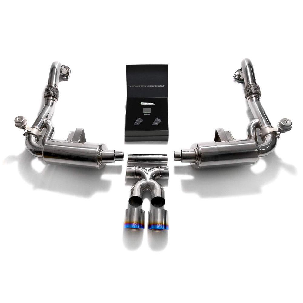 Armytrix Stainless Steel Valvetronic Exhaust System with Dual Exhaust Tips | 2017-2021 Porsche 718 Boxster / Cayman (P82T1-DC24)-C-Dub Tech