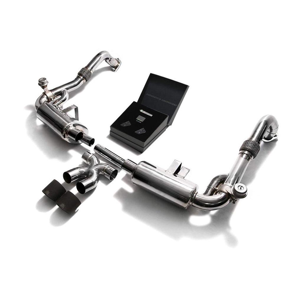 Armytrix Stainless Steel Valvetronic Exhaust System with Dual Exhaust Tips | 2017-2021 Porsche 718 Boxster / Cayman (P82T1-DC24)-C-Dub Tech