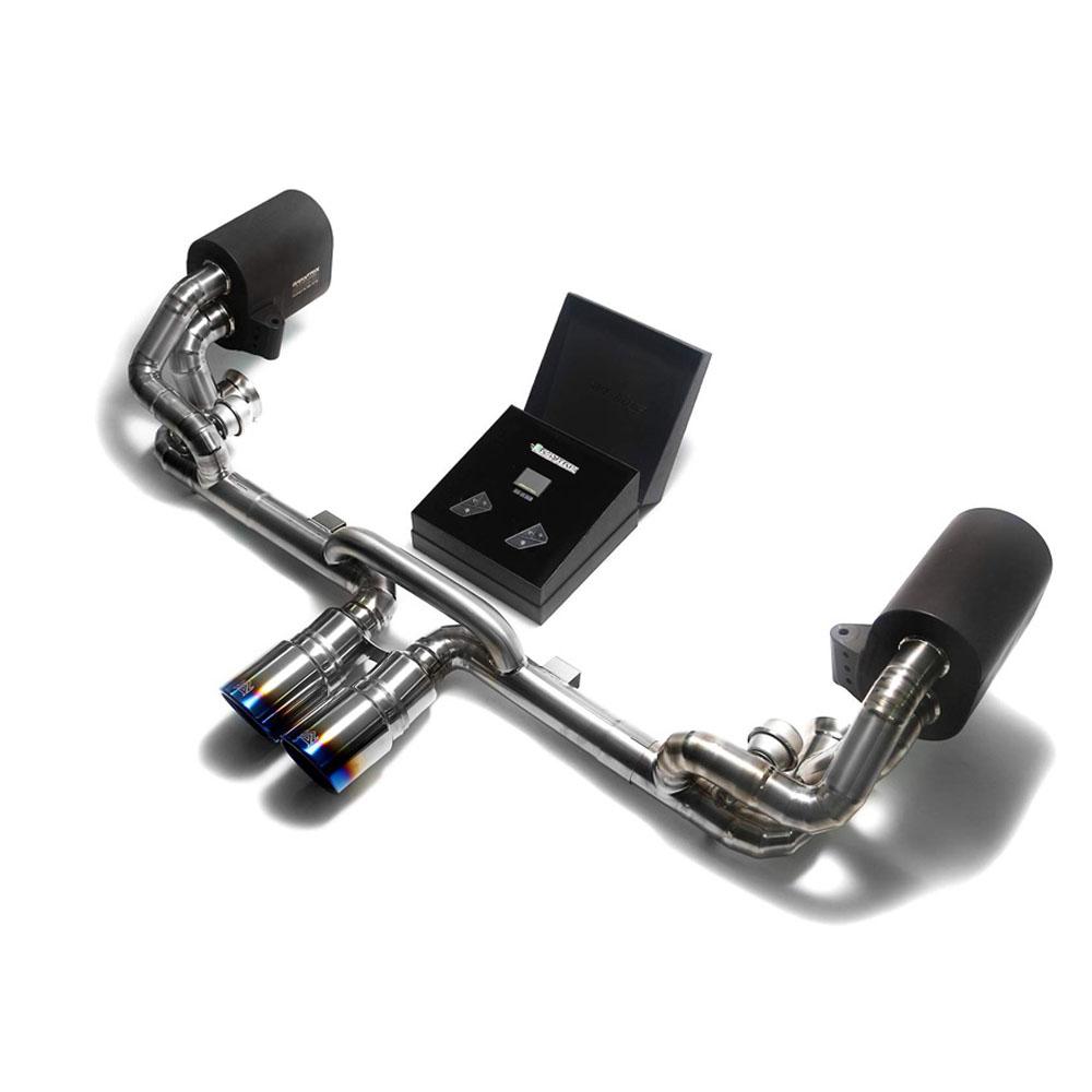 Armytrix Titanium Valvetronic Exhaust System with Dual Exhaust Tips | 2014-2019 Porsche 991 GT3 / GT3 RS (P91G3-DT18B)-C-Dub Tech