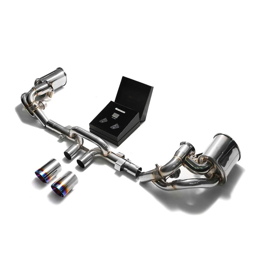 Armytrix Stainless Steel Valvetronic Exhaust System w/Dual Exhaust Tips | 2014-2016 Porsche 991 GT3 (P91GS-DC38)-C-Dub Tech
