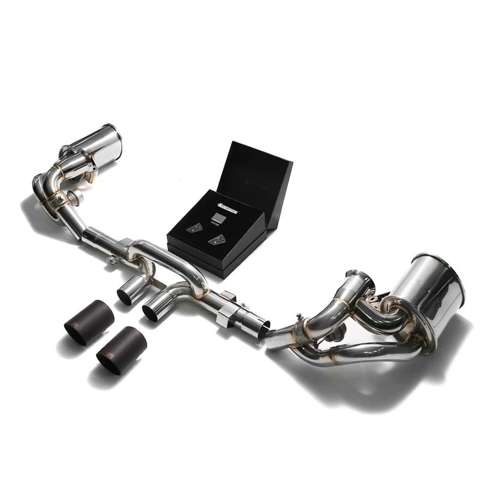 Armytrix Stainless Steel Valvetronic Exhaust System w/Dual Exhaust Tips | 2014-2016 Porsche 991 GT3 (P91GS-DC38)-C-Dub Tech