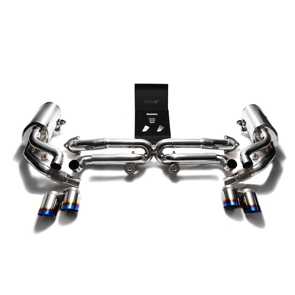 Armytrix Stainless Steel Valvetronic Exhaust System with Quad Exhaust Tips | 2012-2016 Porsche 991 Carrera / S (P91N1-QS27B)-C-Dub Tech