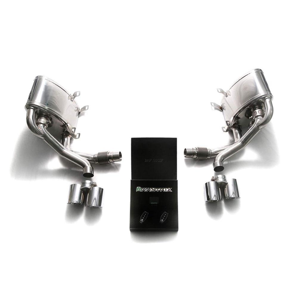 Armytrix Stainless Steel Valvetronic Muffler with Quad Exhaust Tips | 2005-2008 Porsche 997 Carrera (P97N1-QS26B)-C-Dub Tech