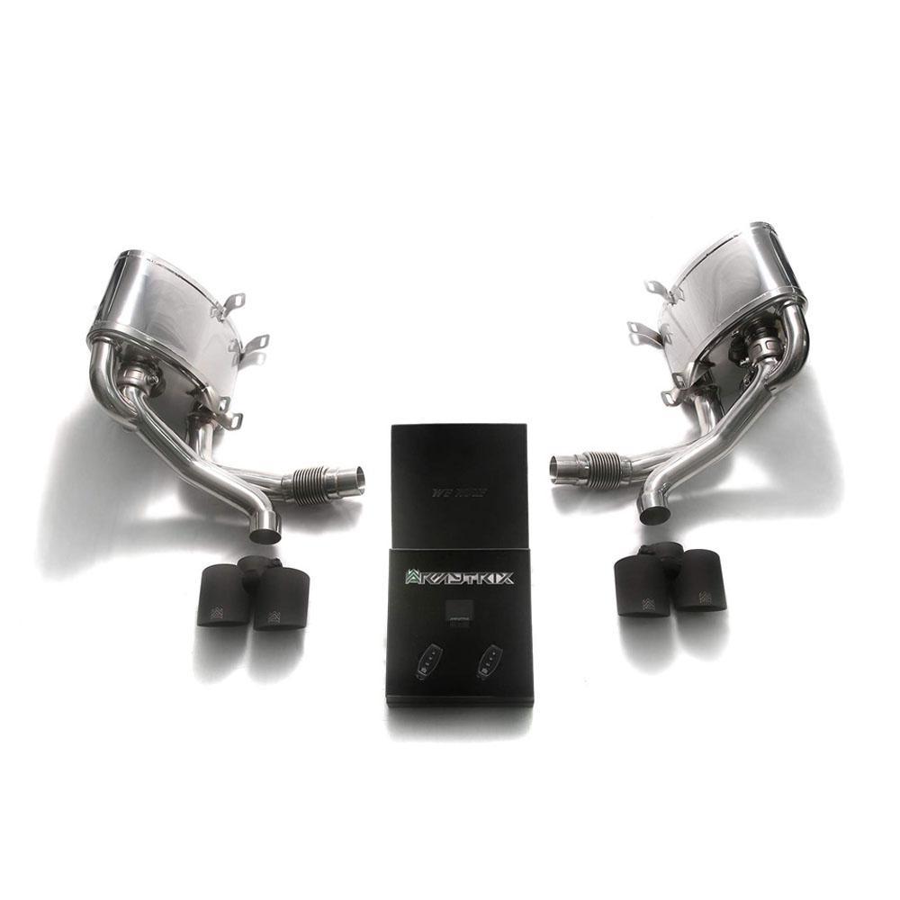 Armytrix Stainless Steel Valvetronic Muffler with Quad Exhaust Tips | 2005-2008 Porsche 997 Carrera (P97N1-QS26B)-C-Dub Tech