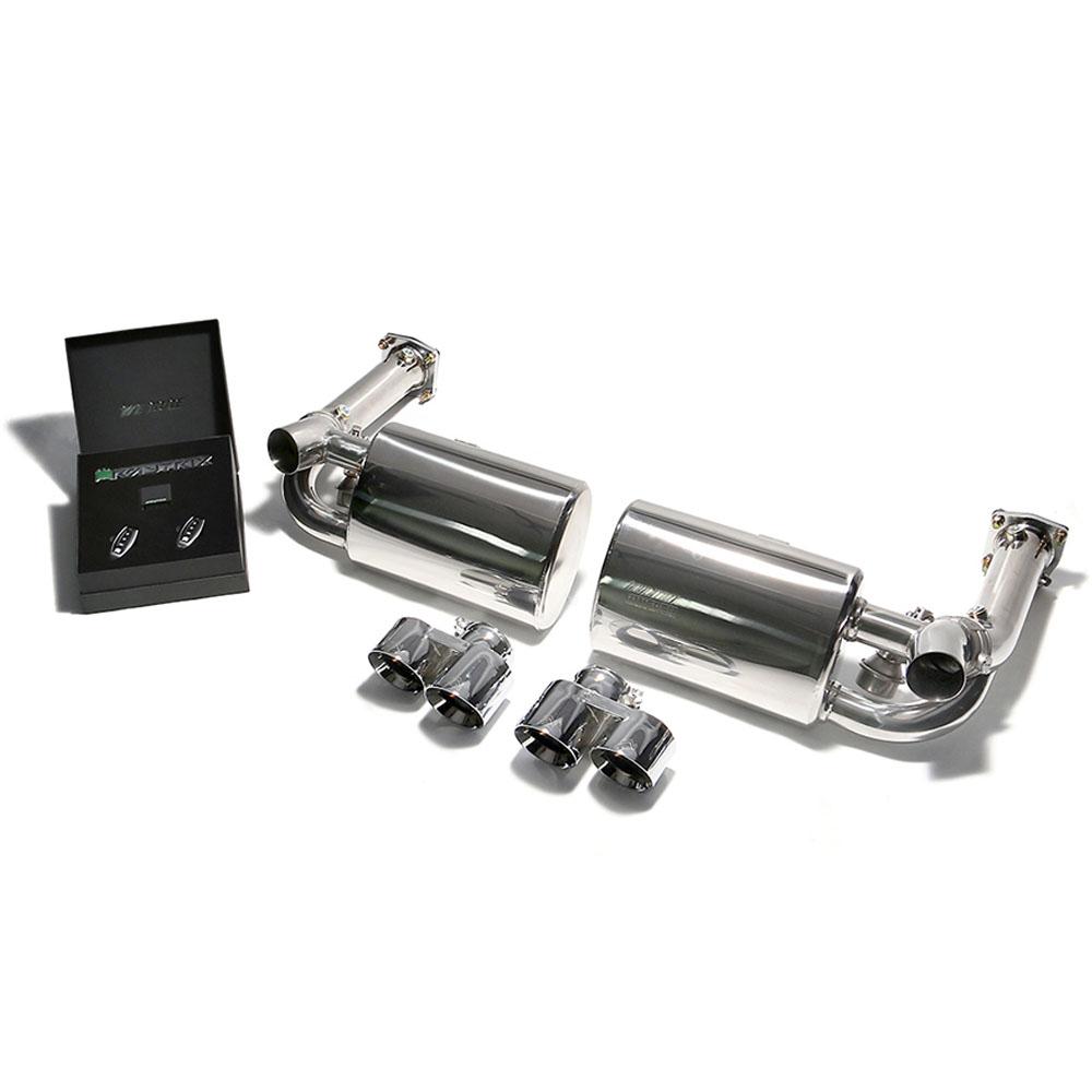 Armytrix Stainless Steel Valvetronic Exhaust System with Quad Exhaust Tips | 2007-2009 Porsche 997 Turbo (P97TT-QS34B)-C-Dub Tech