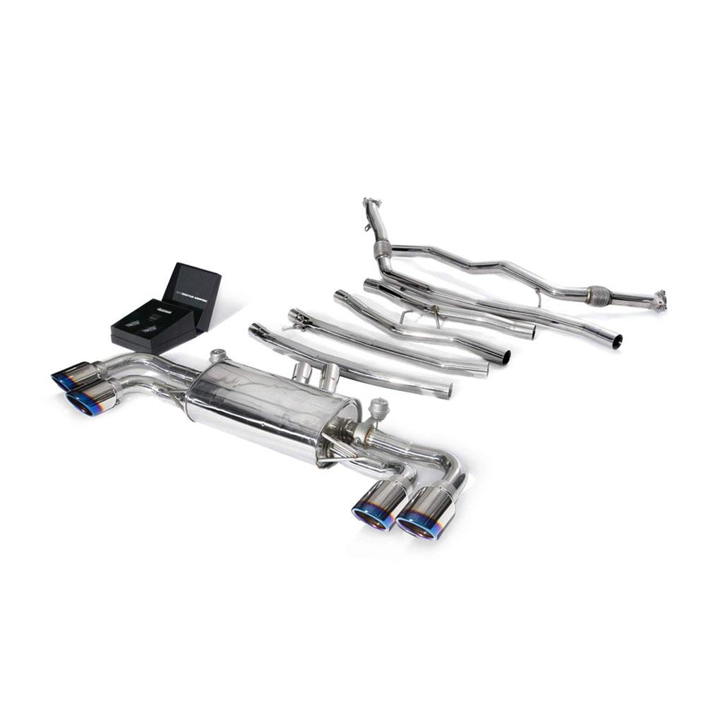 Armytrix Stainless Steel Valvetronic Catback Exhaust System | 2019-2020 Porsche Cayenne S 2.9L V6 TT (PE3T2-QS30B)-C-Dub Tech