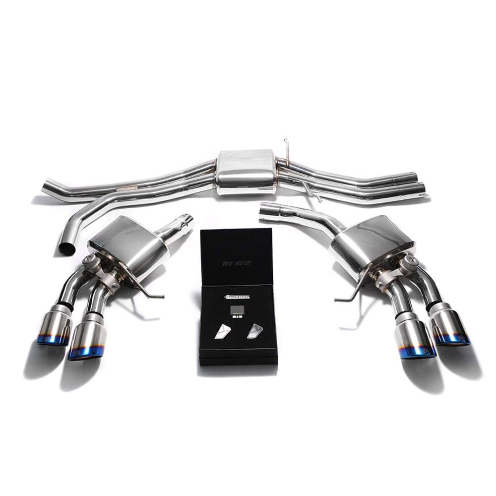 Armytrix Stainless Steel Valvetronic Exhaust System w/Quad Exhaust Tips | 2015-2020 Porsche Macan 3.0/3.6 (PM36T-QS30B)-C-Dub Tech