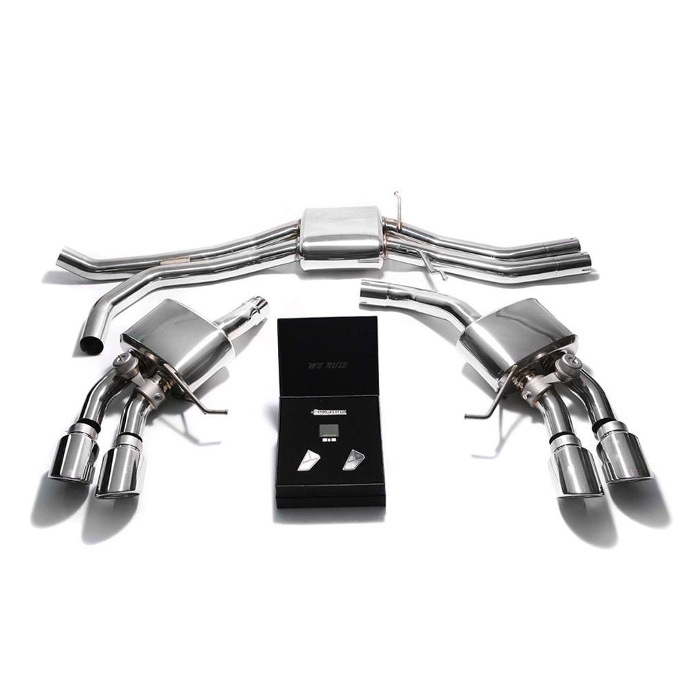 Armytrix Stainless Steel Valvetronic Exhaust System w/Quad Exhaust Tips | 2015-2020 Porsche Macan 3.0/3.6 (PM36T-QS30B)-C-Dub Tech