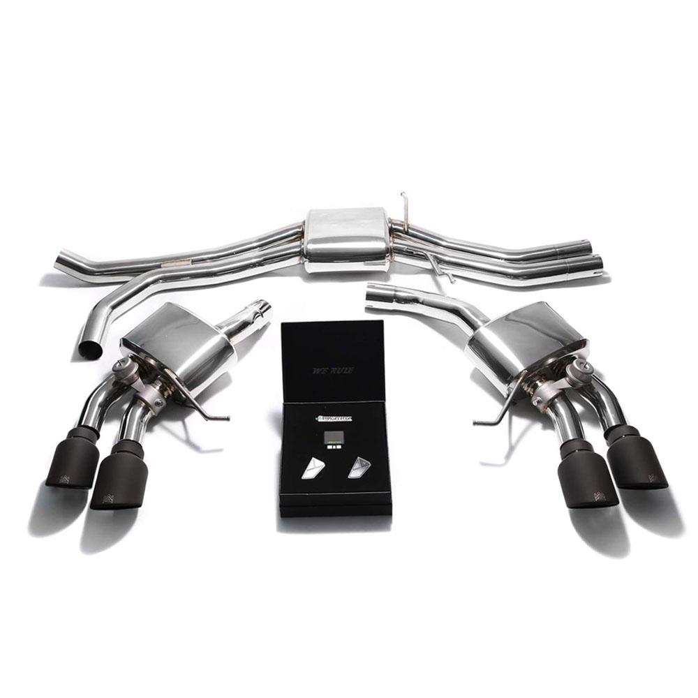 Armytrix Stainless Steel Valvetronic Exhaust System w/Quad Exhaust Tips | 2015-2020 Porsche Macan 3.0/3.6 (PM36T-QS30B)-C-Dub Tech