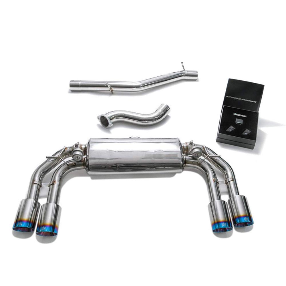Armytrix Stainless Steel Valvetronic Catback Exhaust System w/Quad Exhaust Tips | 2016-2021 Volkswagen Golf R MK7.5 (VW7R2-QC38)-C-Dub Tech