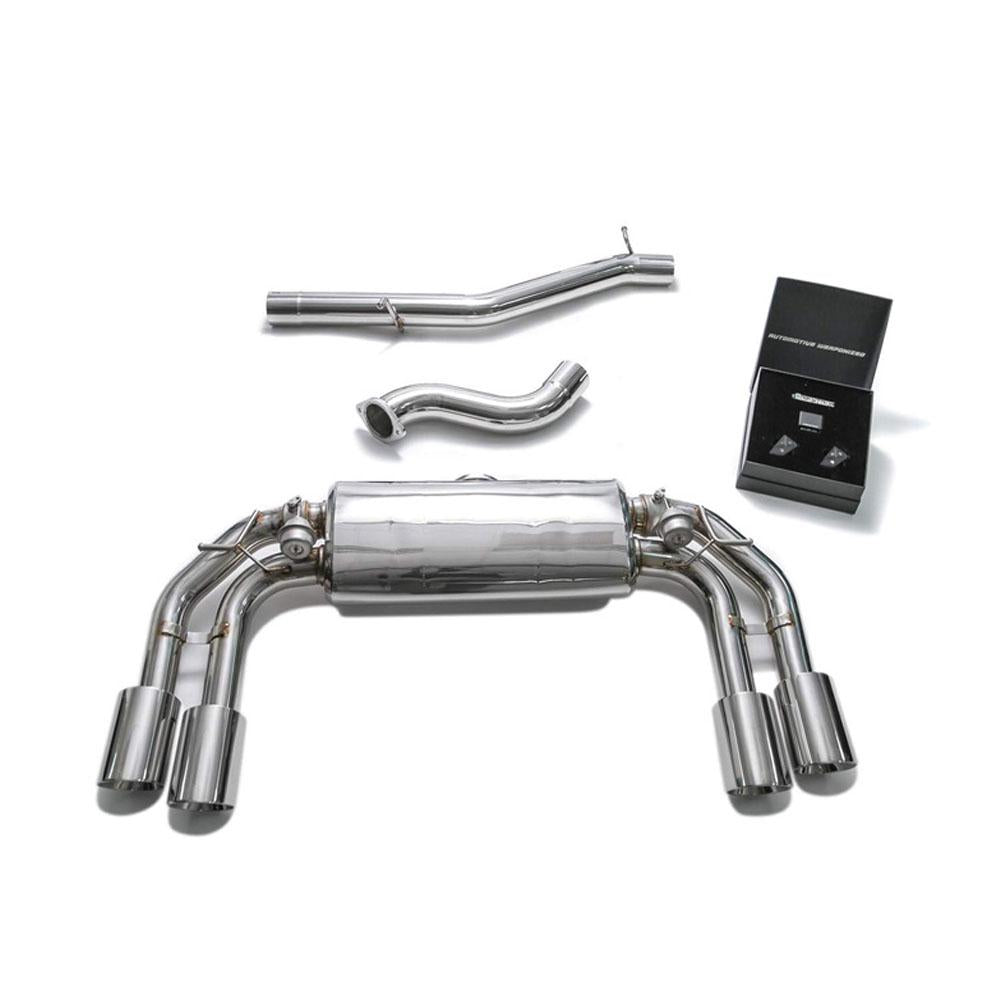 Armytrix Stainless Steel Valvetronic Catback Exhaust System w/Quad Exhaust Tips | 2016-2021 Volkswagen Golf R MK7.5 (VW7R2-QC38)-C-Dub Tech