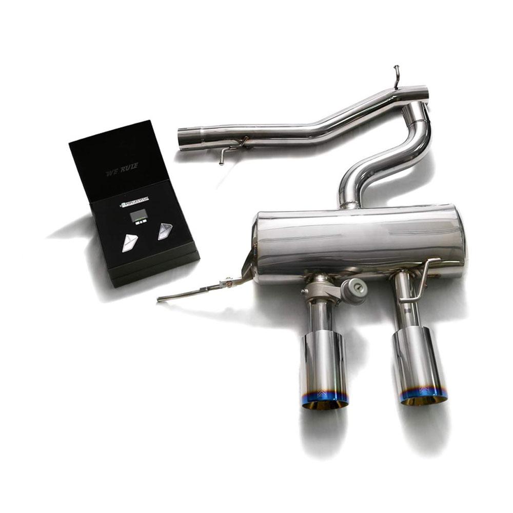 Armytrix Stainless Steel Valvetronic Catback Exhaust System w/Dual Exhaust Tips | 2010-2014 Volkswagen Golf R (VWG6R-DS23B)-C-Dub Tech