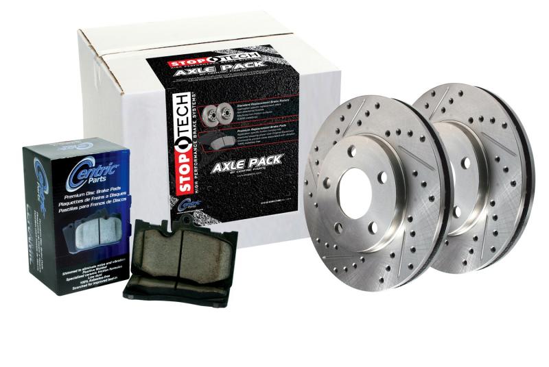 StopTech Select Sport Axle Pack; Drilled and Slotted; 4 Wheel Front and Rear