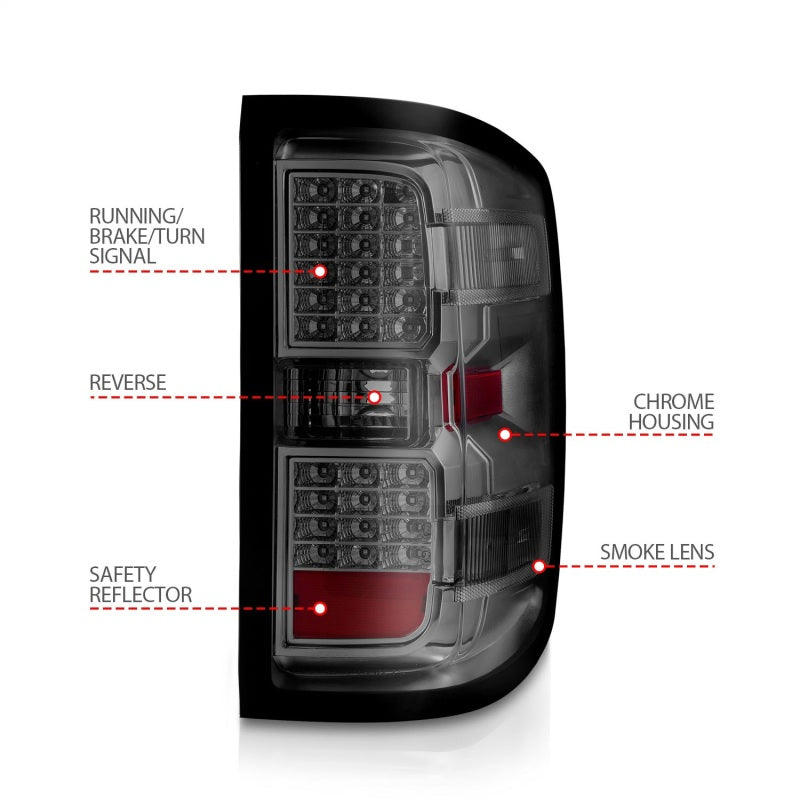 ANZO 15-19 Chevy Silverado 2500HD/3500HD (Halgn Only) LED Tail Lights - 311426-C-Dub Tech