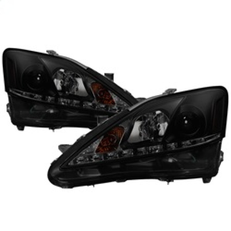 Spyder Lexus IS 250/350 2006-2010 Projector Headlights DRL Black Smoke - 5080073