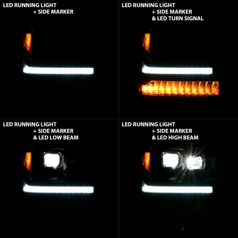 ANZO 2019-2020 Dodge Ram 1500 LED Projector Headlights Plank Style - 111494-R-C-Dub Tech