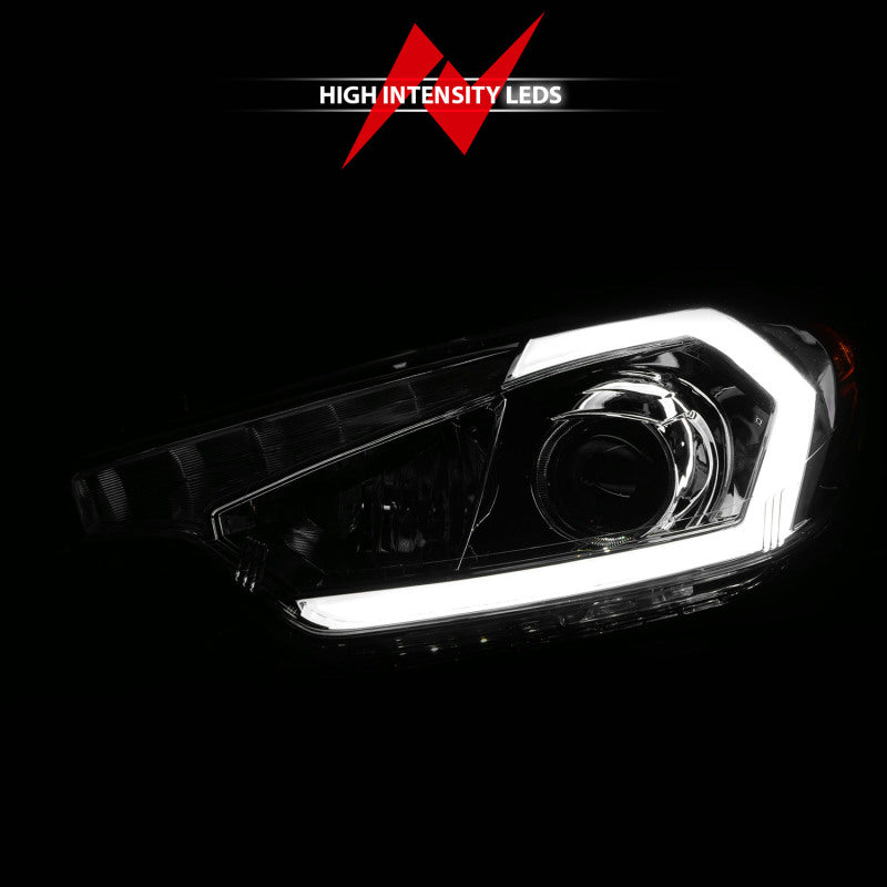 ANZO 2014-2016 Kia Forte Projector Headlights w/ Light Bar Chrome - 121561-C-Dub Tech