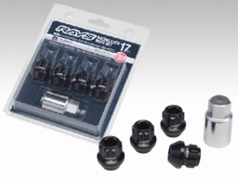 Rays M12x1.50 Short Type (L25) 17 Hex Lug Nut Set - W17RN12150BL254LP