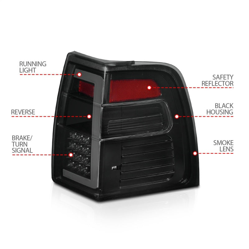 ANZO 07-17 Ford Expedition LED Taillights w/ Light Bar Black - 311409-C-Dub Tech