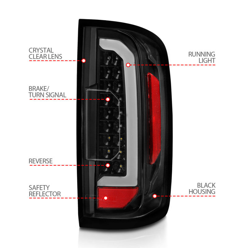 ANZO 15-21 GMC Canyon LED Taillights w/ Light Bar Black - 311402-C-Dub Tech
