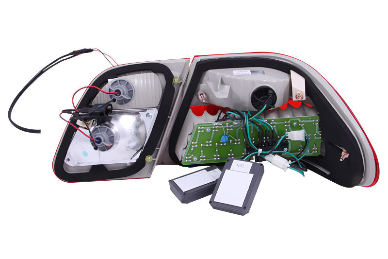 ANZO 1996-2002 Mercedes Benz E Class W210 LED Taillights Red/Clear - 321114-C-Dub Tech