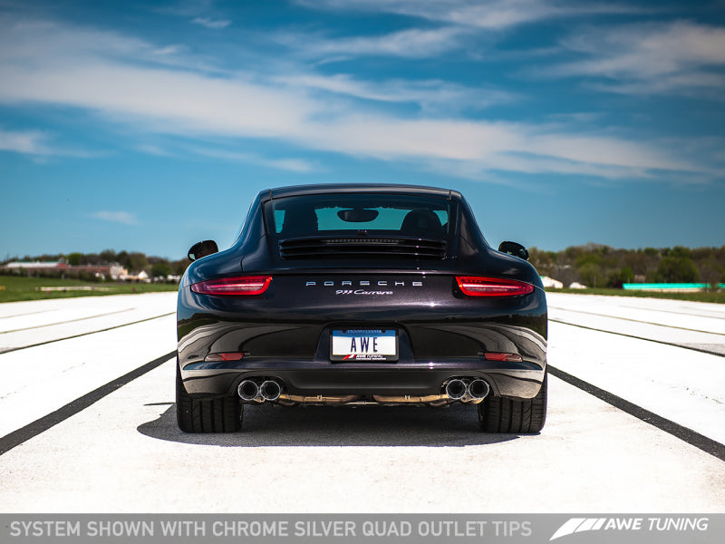 AWE Tuning 991 Carrera Performance Exhaust - Chrome Silver Tips - 3015-32044-C-Dub Tech