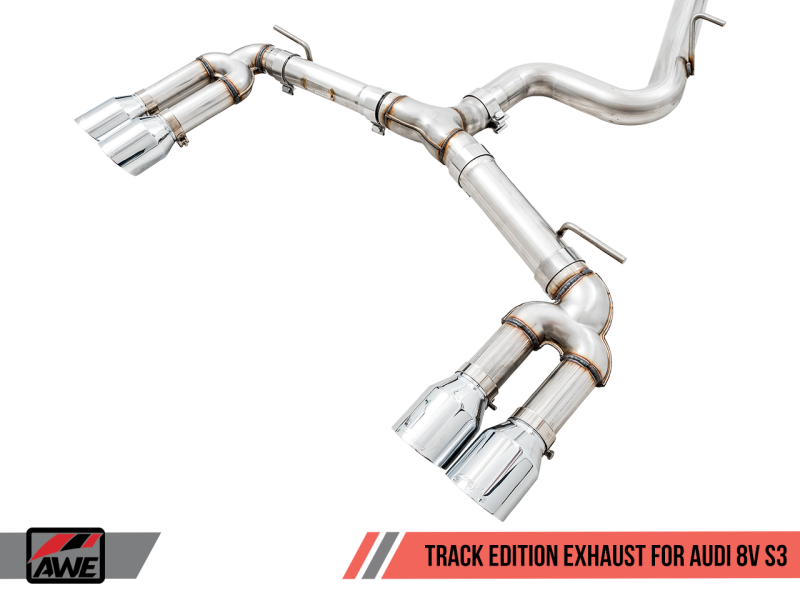 AWE Tuning Audi 8V S3 Track Edition Exhaust w/Chrome Silver - 3015-42142-C-Dub Tech