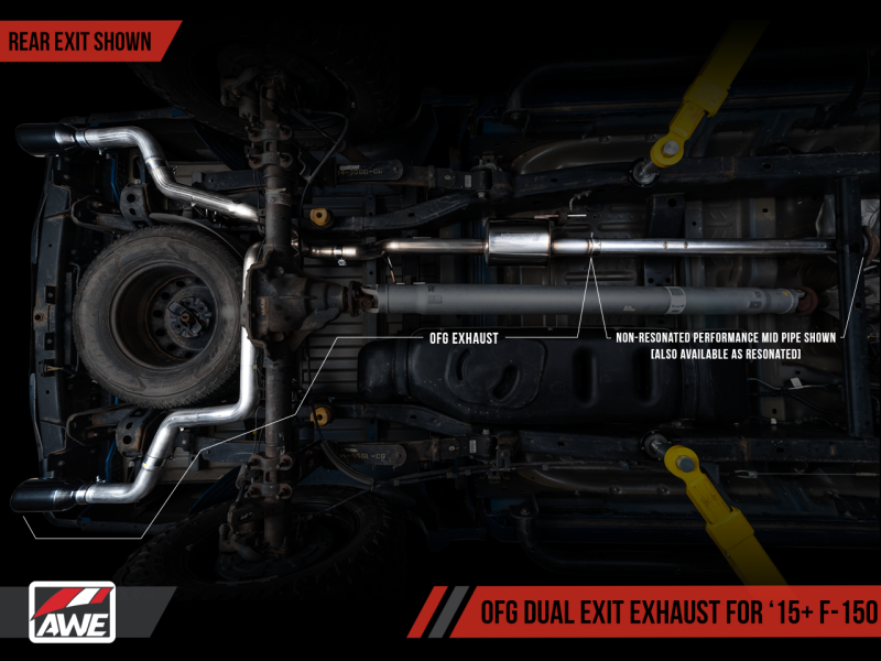 AWE Tuning 2015+ Ford F-150 0FG Dual Exit Performance Exhaust - 3015-33120-C-Dub Tech