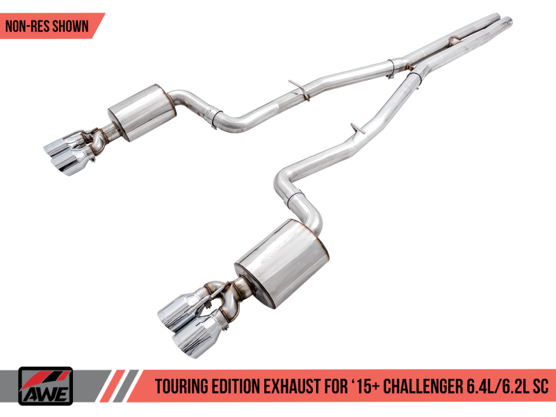 AWE Tuning 2015+ Dodge Challenger 6.4L/6.2L Non-Resonated Touring Edition Exhaust - 3020-42074-C-Dub Tech