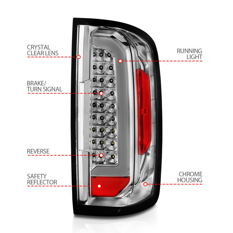 ANZO 15-21 Chevy Colorado LED Taillights w/ Light Bar Chrome - 311407-C-Dub Tech