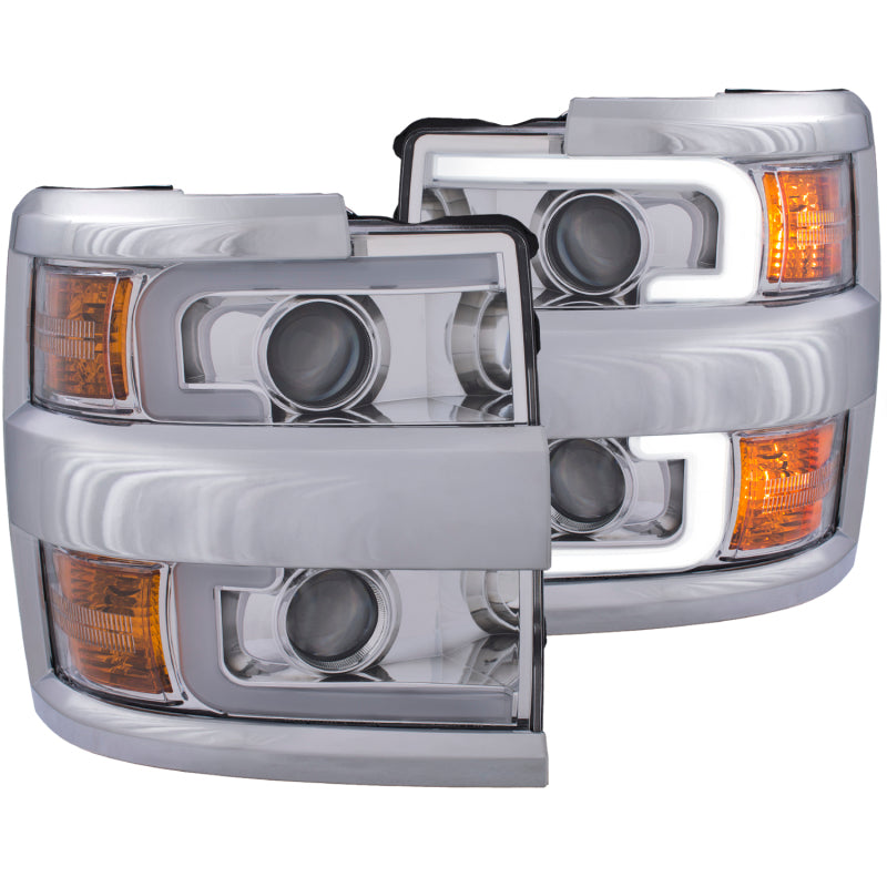ANZO Projector Headlights 15-17 Chevrolet Silverado 2500HD / 3500HD Chrome - 111366-C-Dub Tech