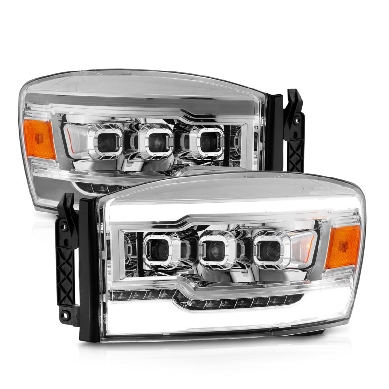 ANZO 06-08 Dodge RAM 1500/2500/3500 LED Projector Headlights w/Light Bar - 111561-C-Dub Tech