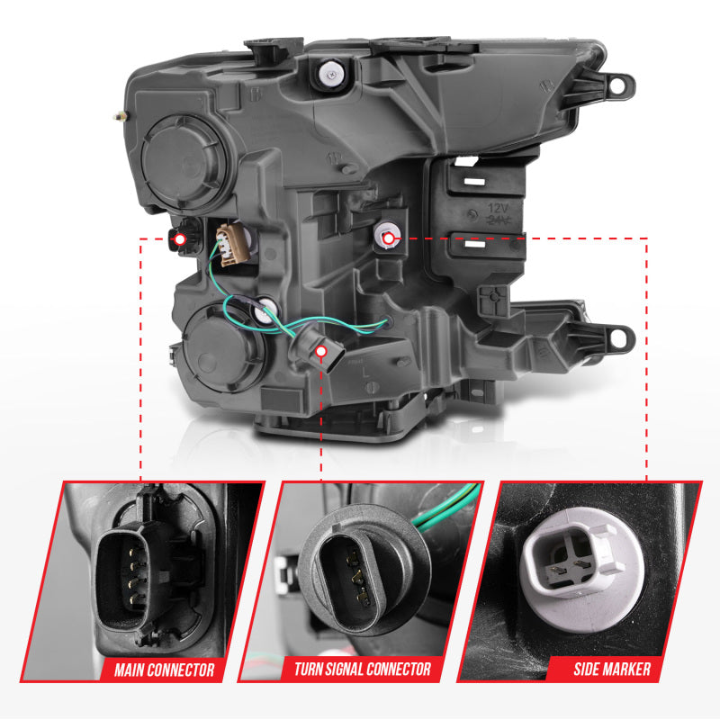ANZO 2018-2020 Ford F-150 Projector Headlight w/Plank Style Switchback Chrome - 111510-C-Dub Tech