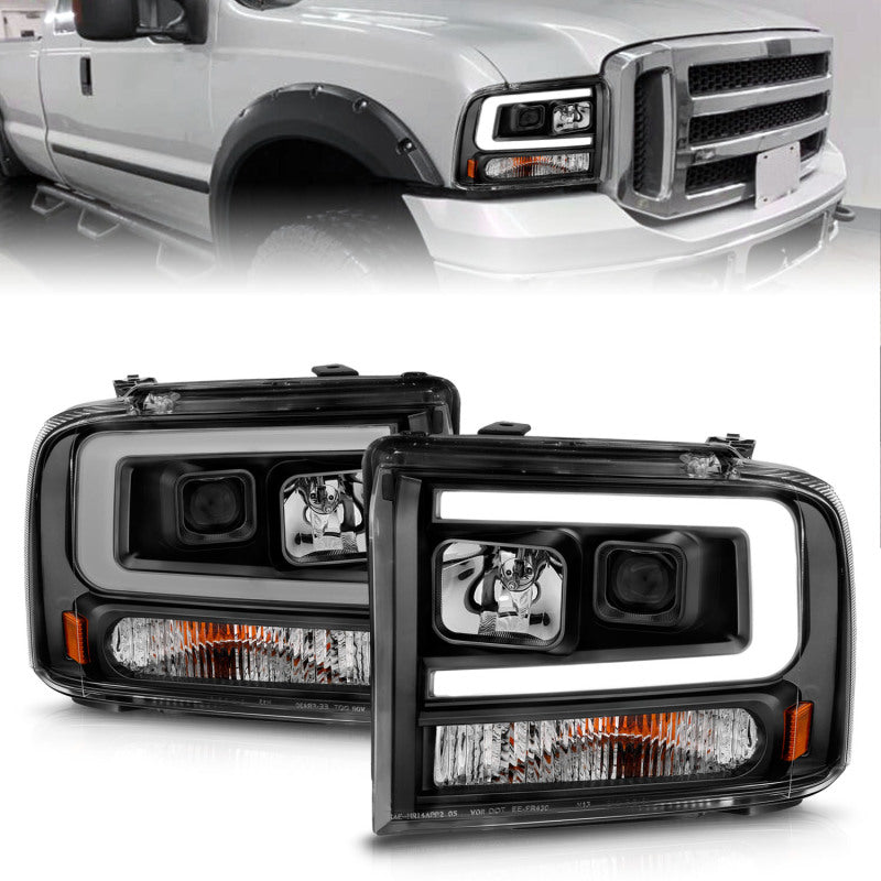 ANZO 99-04 Ford F250/F350/F450/Excursion (excl 99) Projector Headlights - w/ - 111551-C-Dub Tech