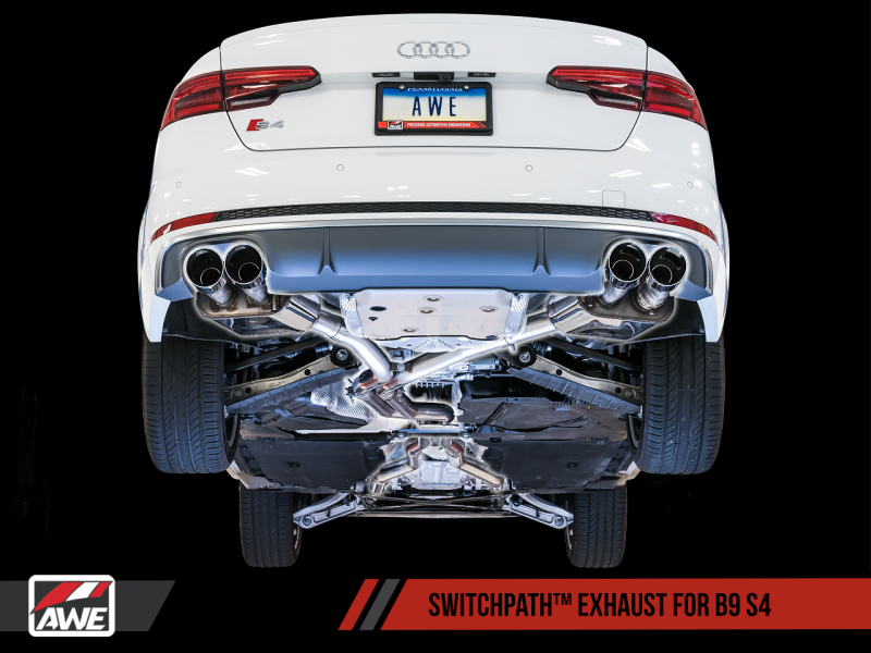 AWE Tuning Audi B9 S4 SwitchPath Exhaust - Non-Resonated (Silver - 3025-42030-C-Dub Tech