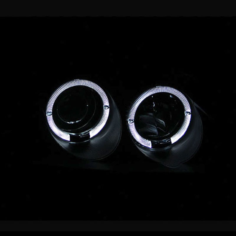 ANZO 2001-2003 Honda Civic Projector Headlights w/ Halo Black - 121055-C-Dub Tech