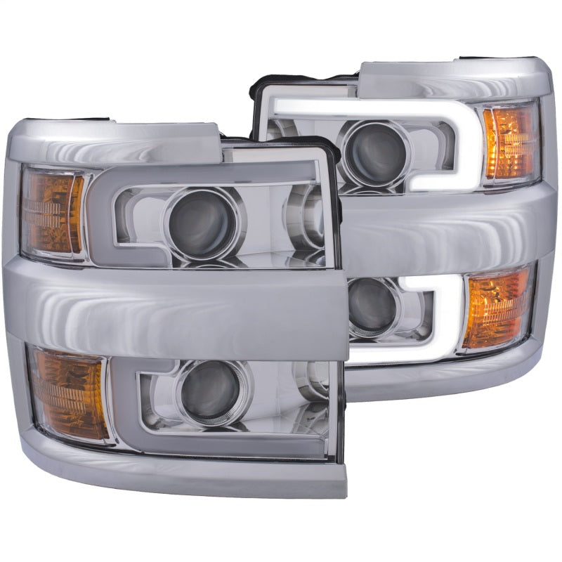 ANZO Projector Headlights 15-17 Chevrolet Silverado 2500HD / 3500HD Chrome - 111366-C-Dub Tech