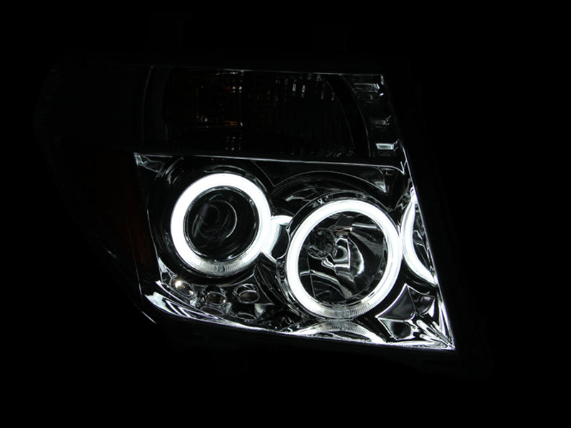 ANZO 2005-2008 Nissan Frontier Projector Headlights w/ Halo Chrome - 111112-C-Dub Tech
