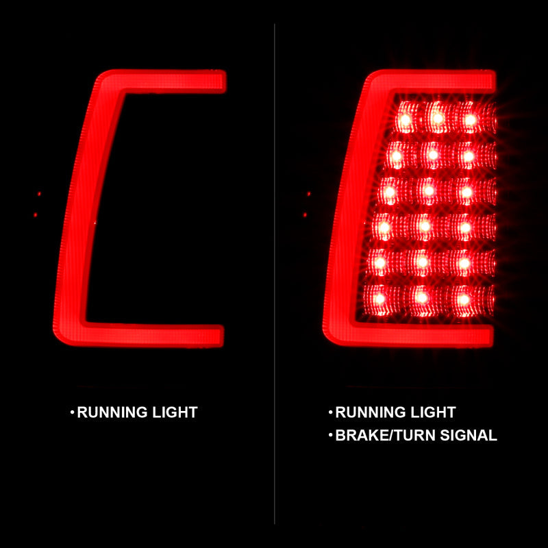 ANZO 2003-2006 Chevy Silverado 1500 LED Taillights Plank Style Black - 311333-C-Dub Tech