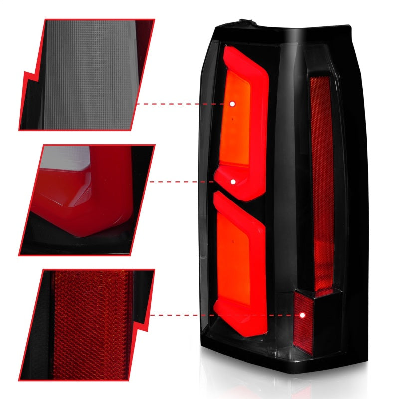 ANZO 2015-2020 Chevrolet Tahoe LED Tail Lights w/ Light Bar - 311375-C-Dub Tech