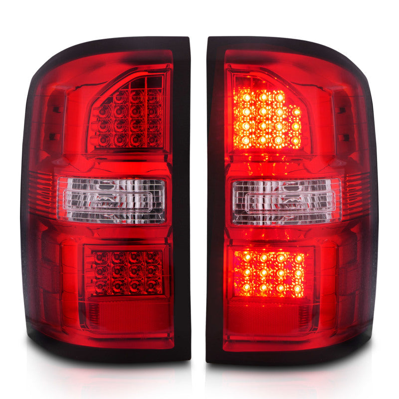 ANZO 2014-2018 GMC Sierra LED Tail Lights Black Housing Red/Clear - 311399-C-Dub Tech