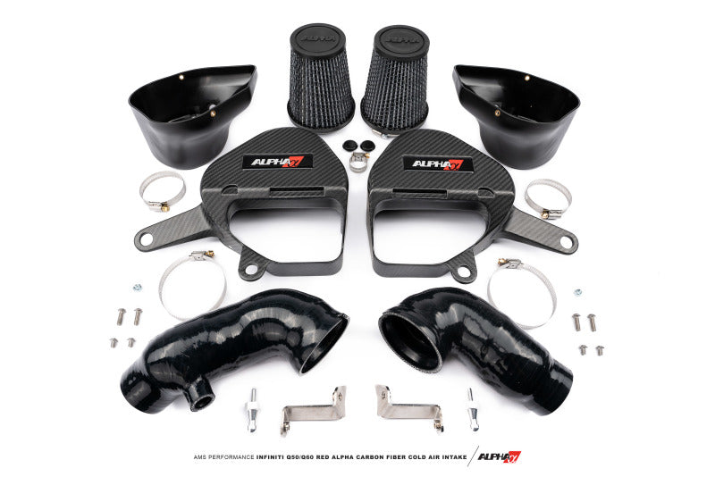 AMS Performance Infiniti Q50/Q60 Red Alpha Matte Carbon Intake Kit - ALP.28.08.0001-2-C-Dub Tech