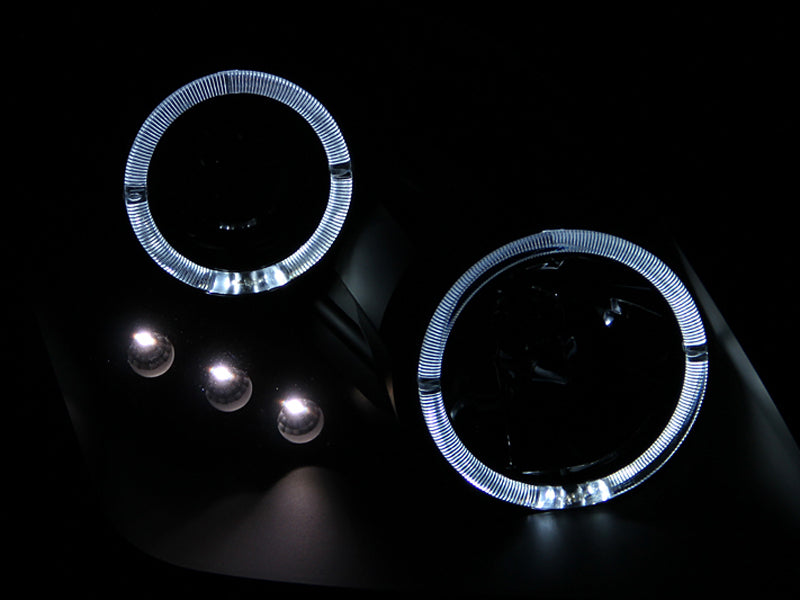 ANZO 1997-2001 Honda Prelude Projector Headlights w/ Halo Black w/ - 121341-C-Dub Tech