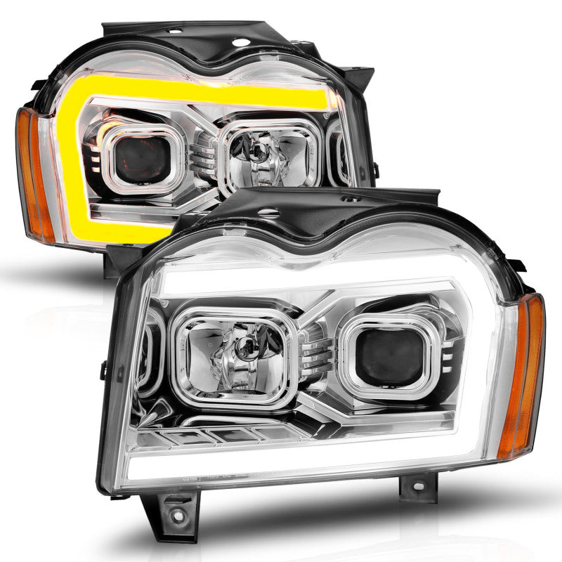 ANZO 05-07 Jeep Grand Cherokee Projector Headlights - w/ Light - 111544-C-Dub Tech