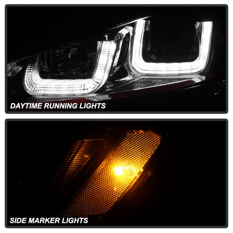 Spyder Volkswagen Golf VII 14-16 Projector Headlights DRL LED Red - 5080592