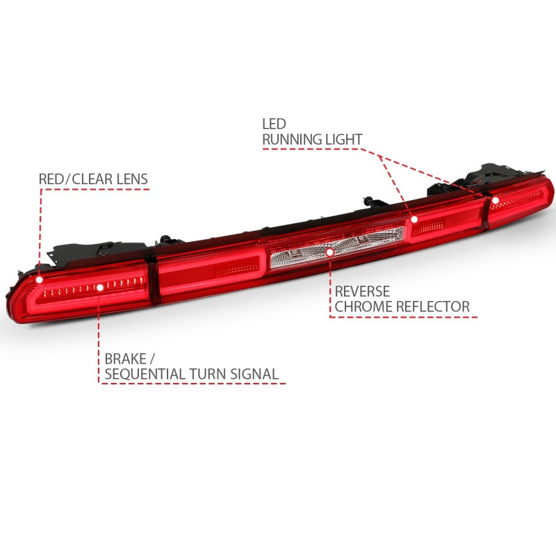 ANZO 08-10 Dodge Challenger LED Taillights - Red/Clear w/Sequential Turn - 321348-C-Dub Tech