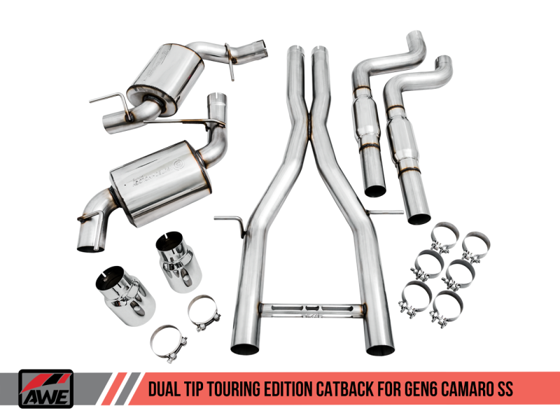 AWE Tuning 16-18 Chevy Camaro SS Resonated Cat-Back Exhaust - - 3015-32102-C-Dub Tech