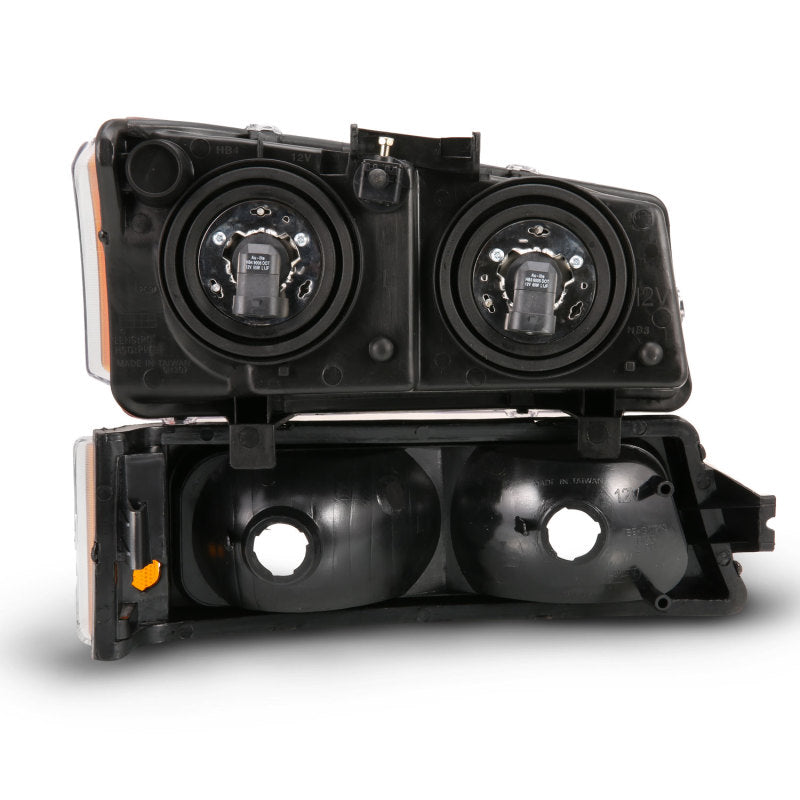 ANZO 2003-2006 Chevy Silverado Crystal Headlight w/ Signal Light Black - 111452-C-Dub Tech