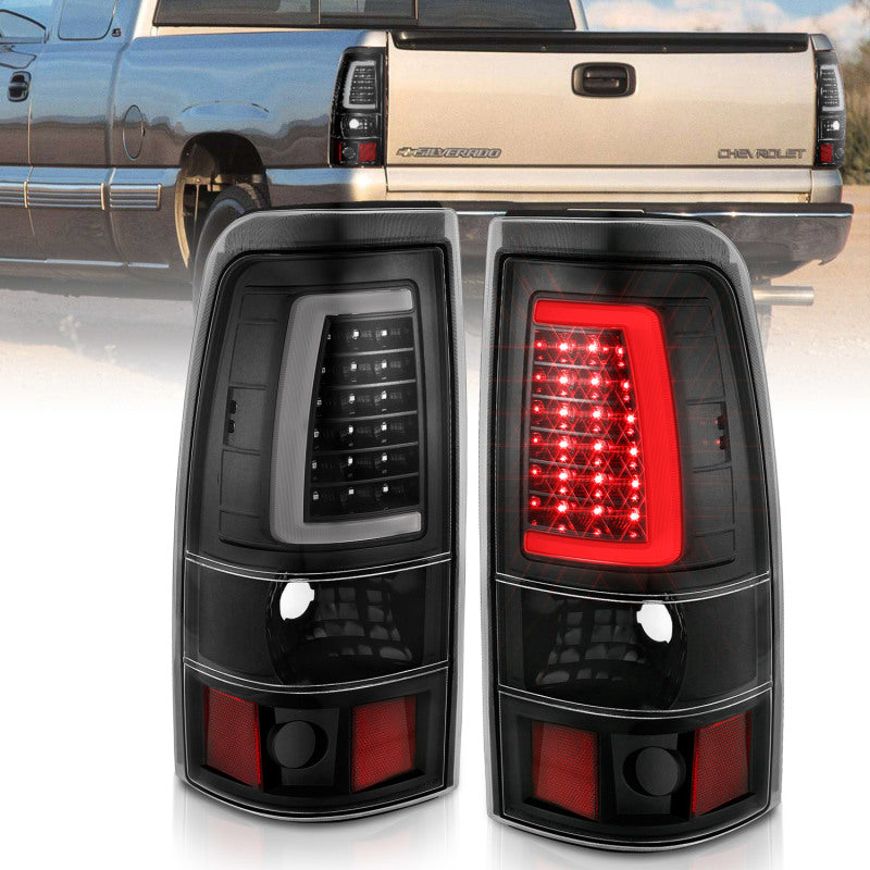 ANZO 2003-2006 Chevy Silverado 1500 LED Taillights Plank Style Black - 311333-C-Dub Tech