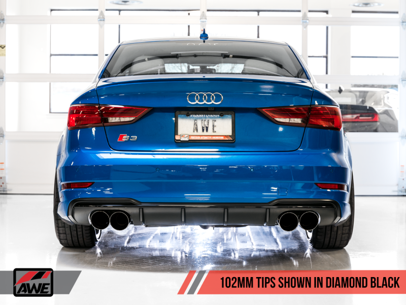 AWE Tuning Audi 8V S3 SwitchPath Exhaust w/Diamond Black Tips - 3025-43072-C-Dub Tech